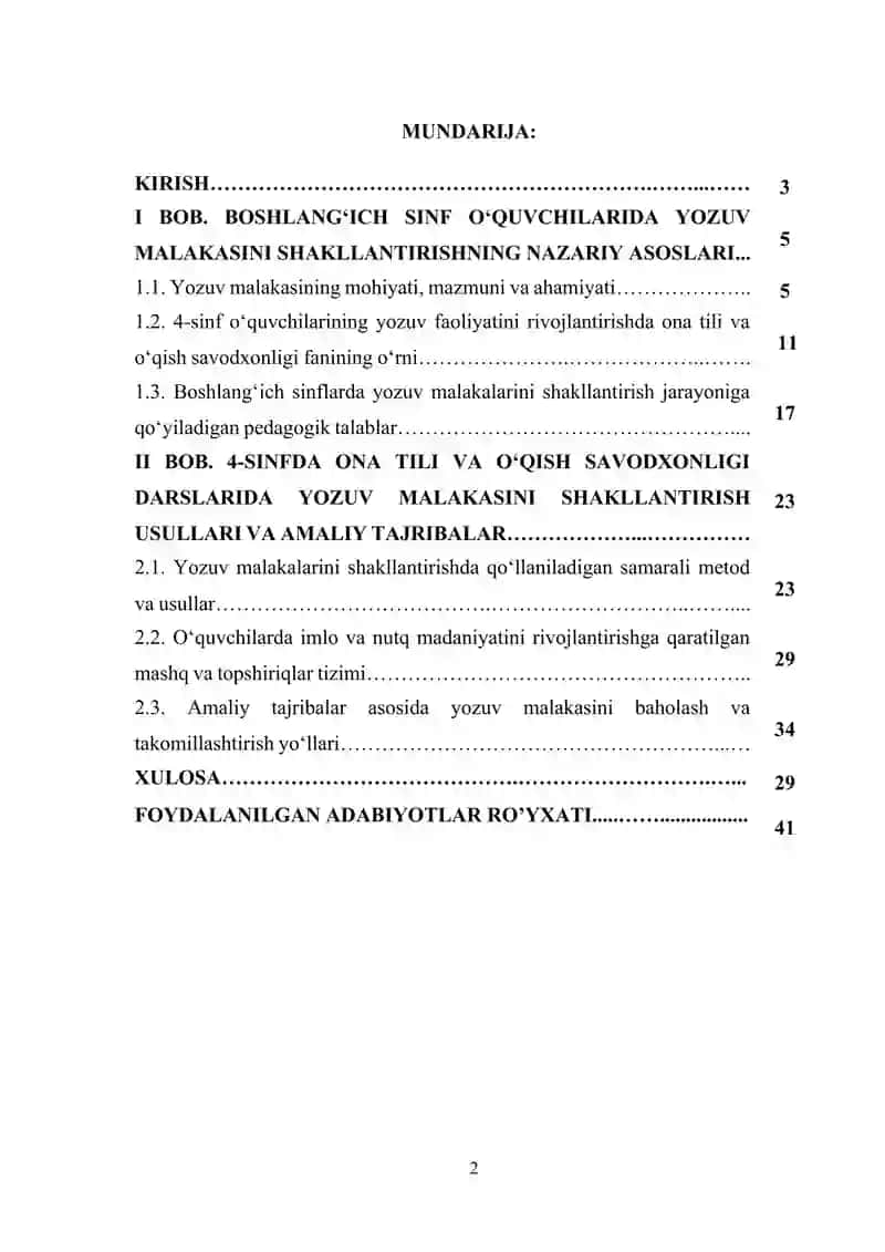 4-sinfda ona tili va o‘qish savodxonligi darslarida o‘quvchilarning yozuv malakalarini shakllantirish usullari 2