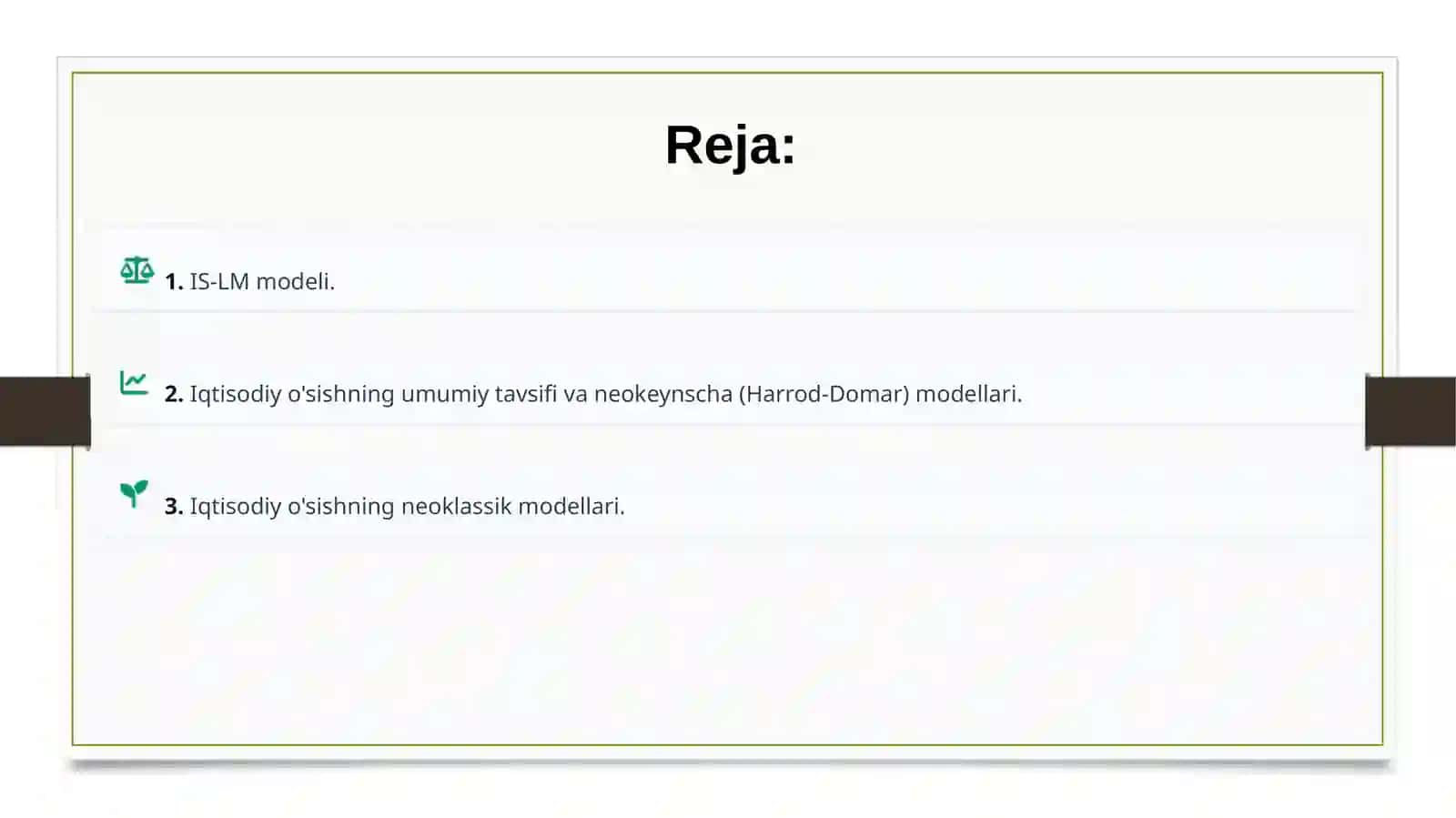 Makroiqtisodiyot IS-LM modeli va iqtisodiy o’sish 2
