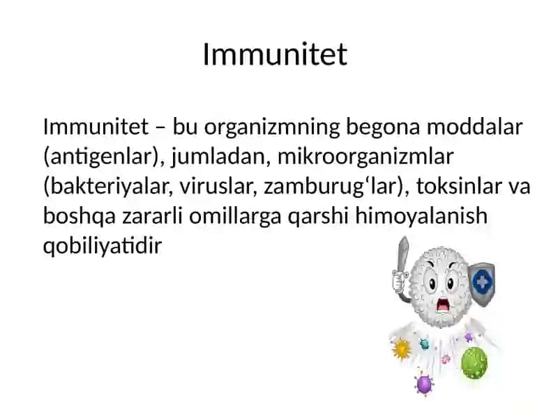 Immunitet va immun tizim 2