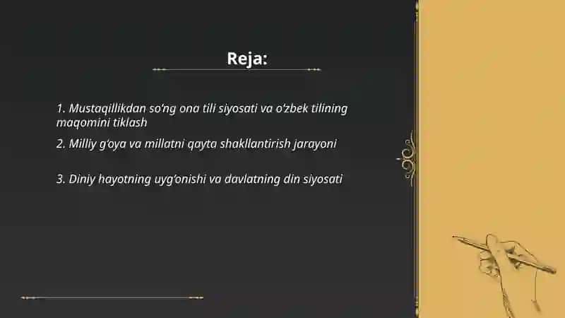 O’zbekiston mustaqillikka erishganidan keyingi ma'naviy va madaniy o‘zgarishlar 2