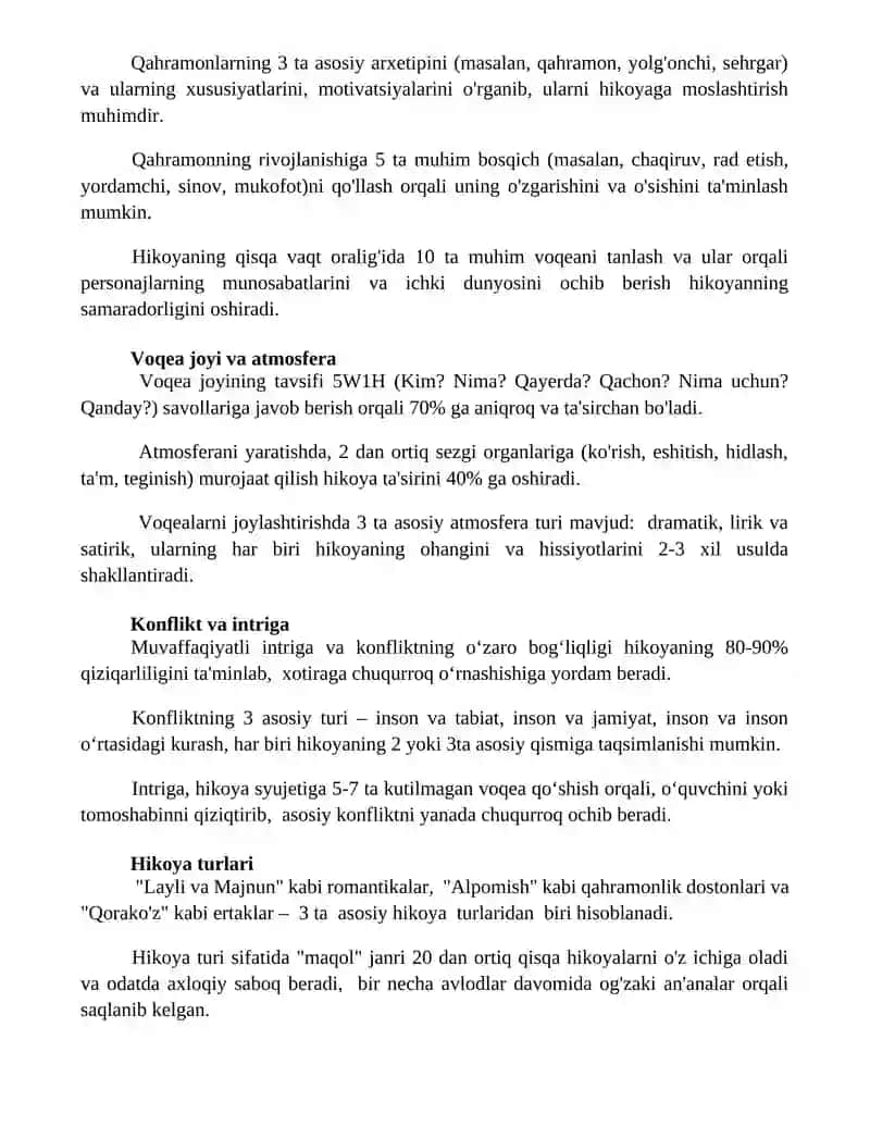 Hikoya qilish turlari va metodlari 2