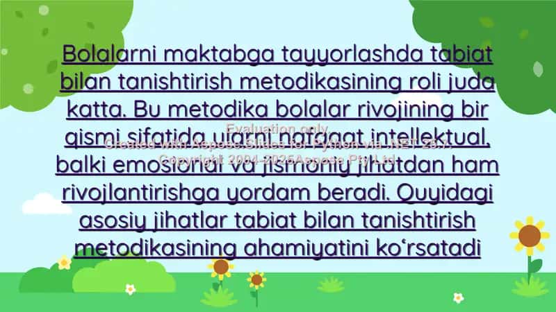 Tabiat bilan tanishtirish metodikasi 2