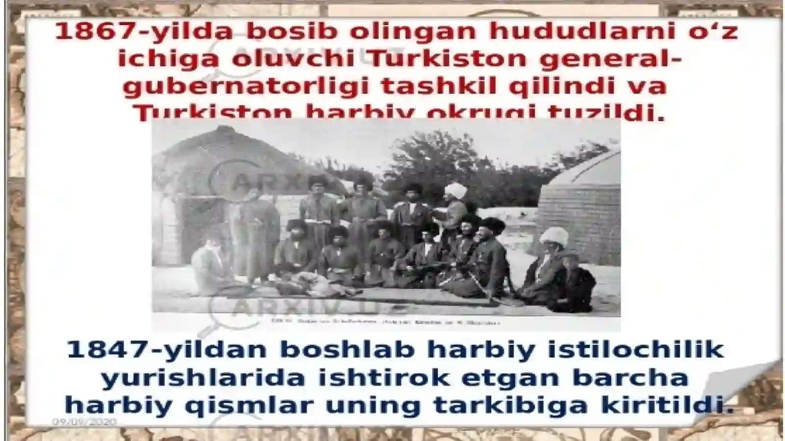 O'rta Osiyoning Chor Rossiyasi boshqaruvidagi tarixiy geografiyasi 2