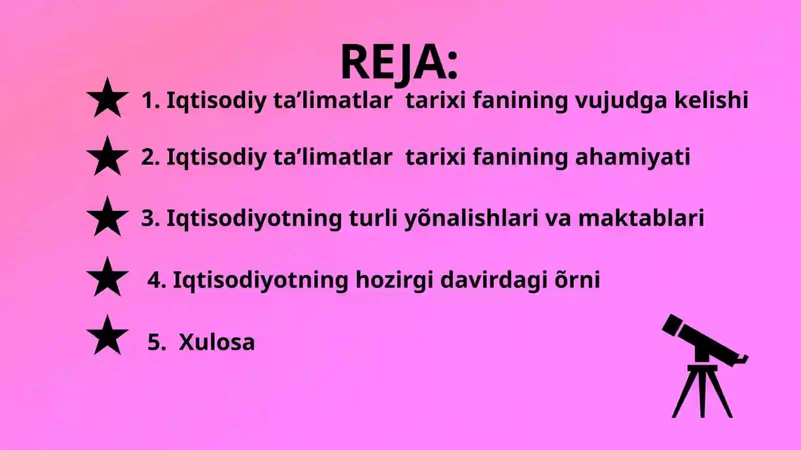 Iqtisodiy taʼlimatlar tarixi 2