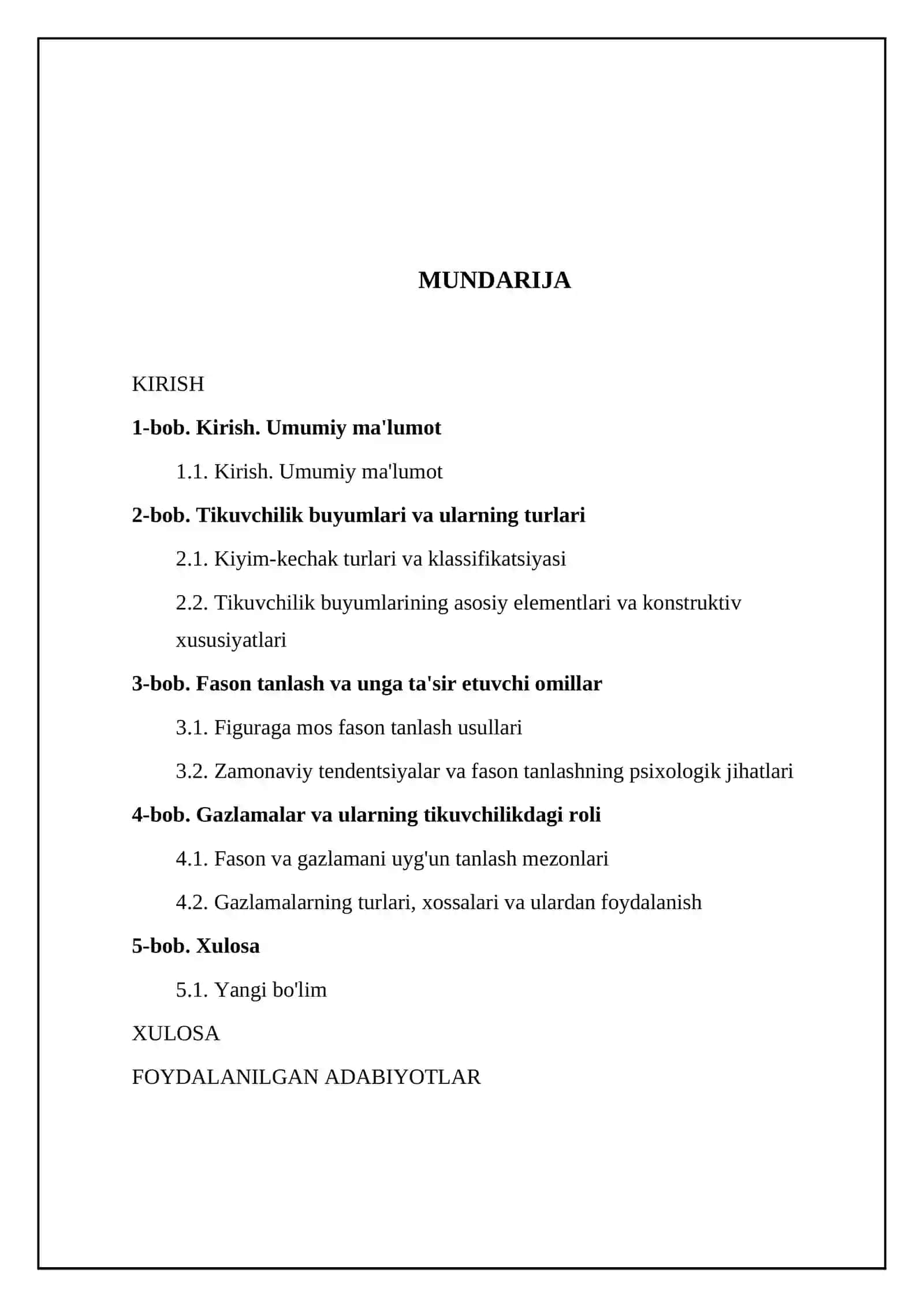 Tikuvchilik buyumlari haqida umumiy ma'lumot,ularga fason va gazlama tanlash 2