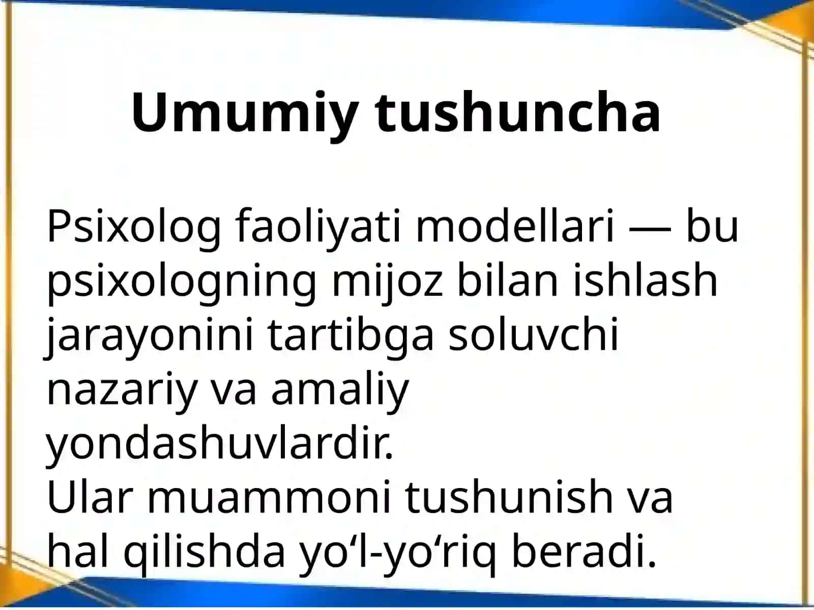 Psixolog faoliyati modellari 2