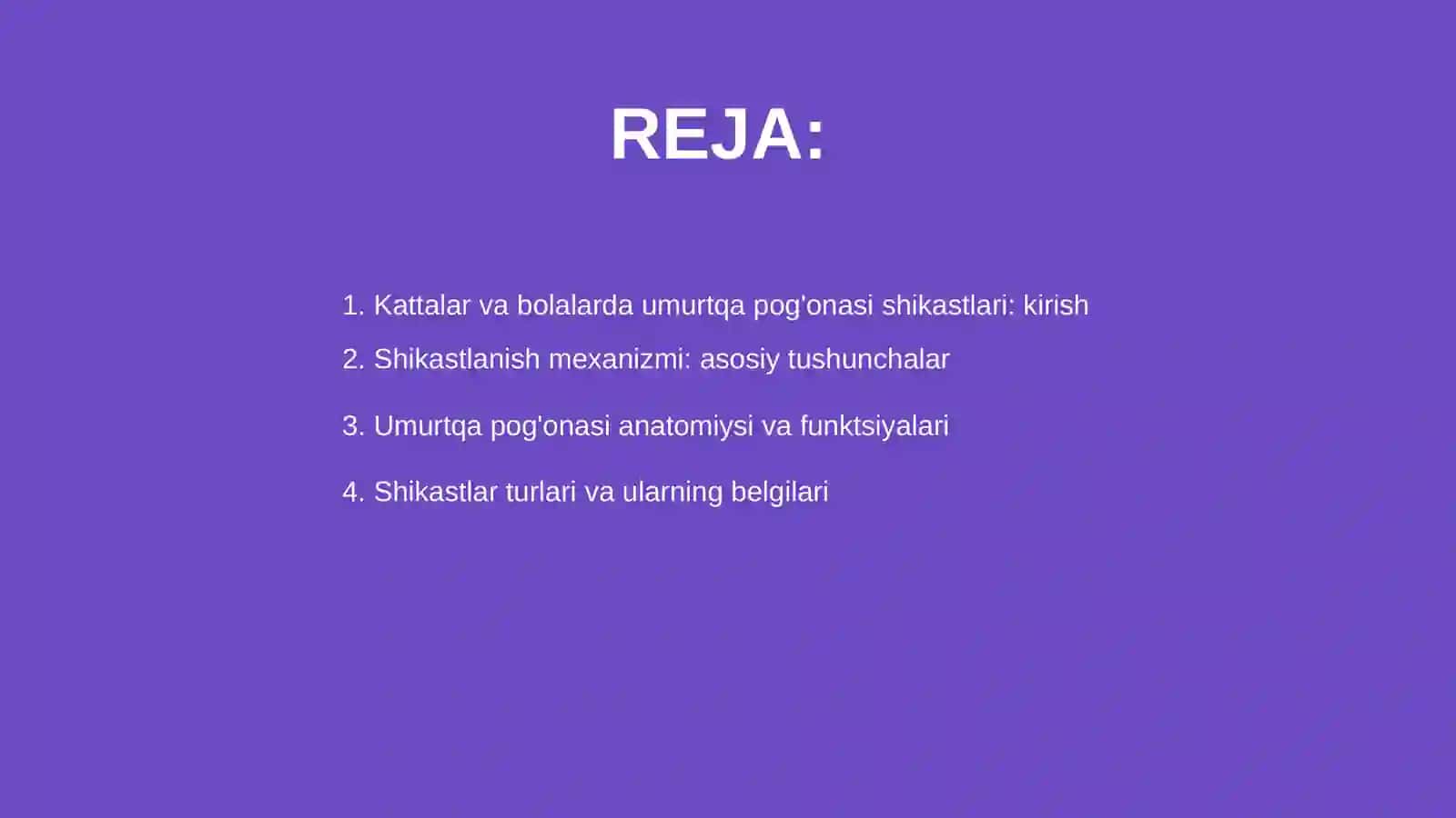 Kattalar va bolalarda umurtqa pog'onasi shikastlari 2