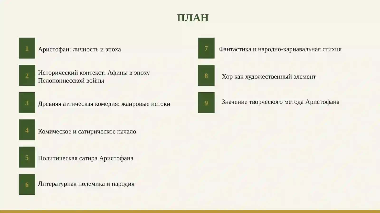 Мировая литература: Творческий метод Аристофана 2