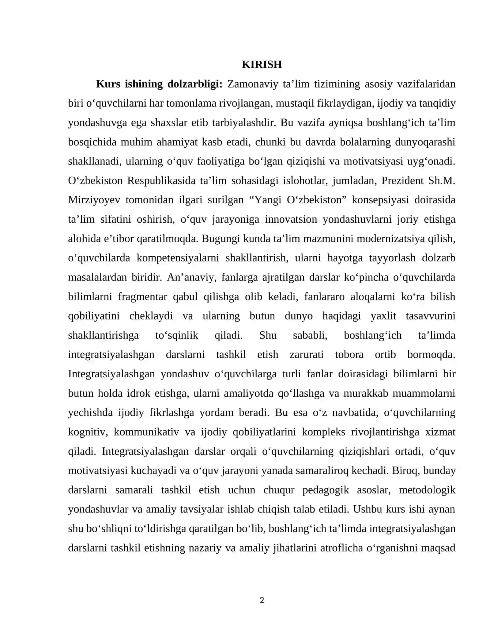 Boshlang‘ich ta’lim jarayonida integratsiyalashgan darslarni tashkil etishning pedagogik asoslari 2