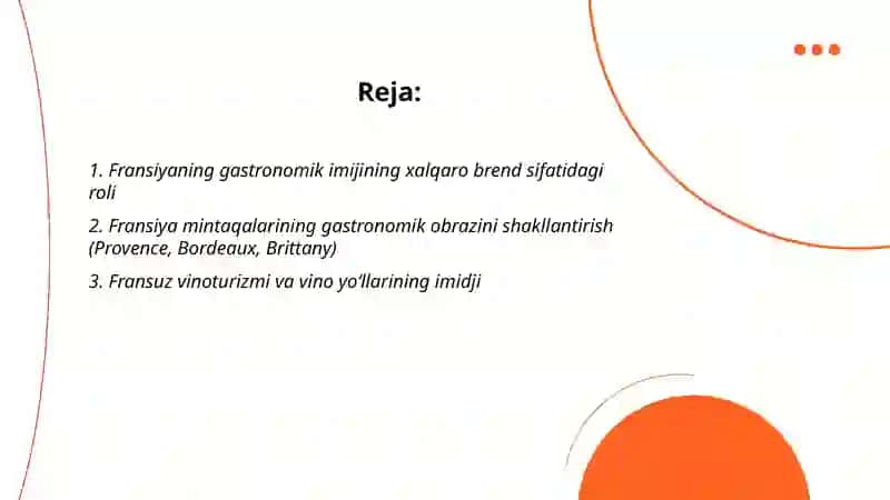 Fransiya gastronomik turizmi va ovqatlanish madaniyati imiji 2