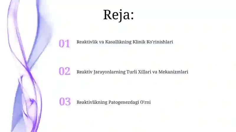 Patologiyada reaktivlikning o'rni 2
