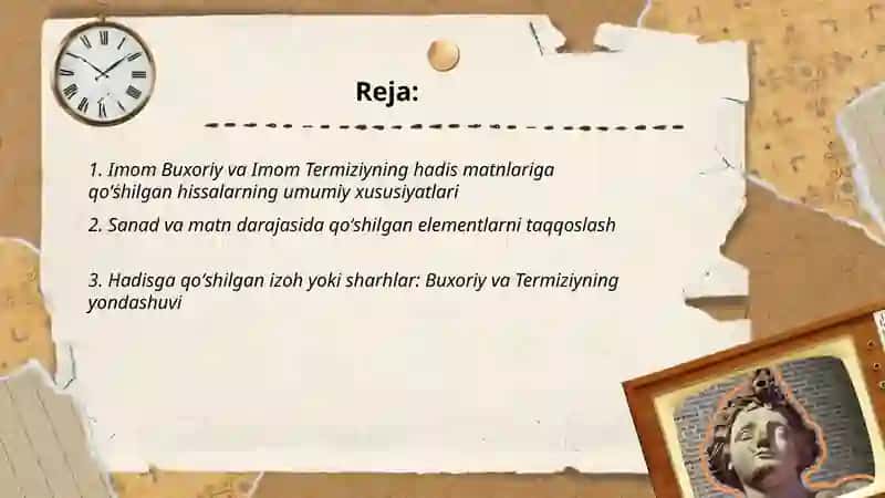 Imom Buxoriy va Imom Termiziyning hadis qoʻshilgan hissalari qiyosiy tahlili 2