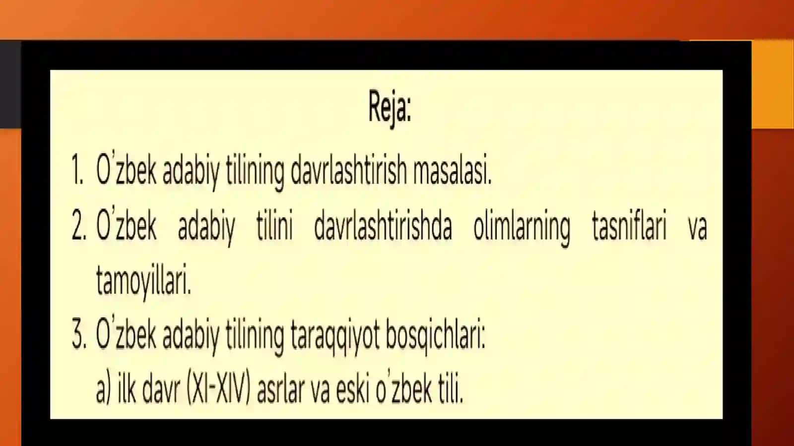 Oʻzbek tili tarixini davrlashtirishga oid turkologik manbalar 2