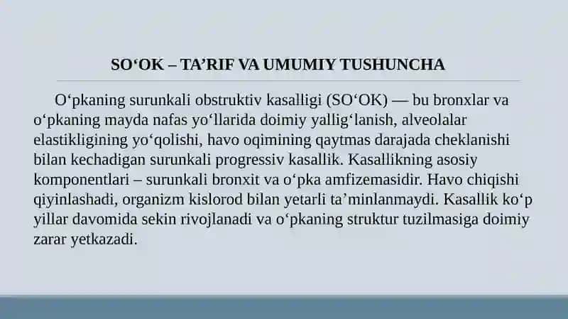 O‘pkaning Surunkali Obstruktiv kasalligi 2