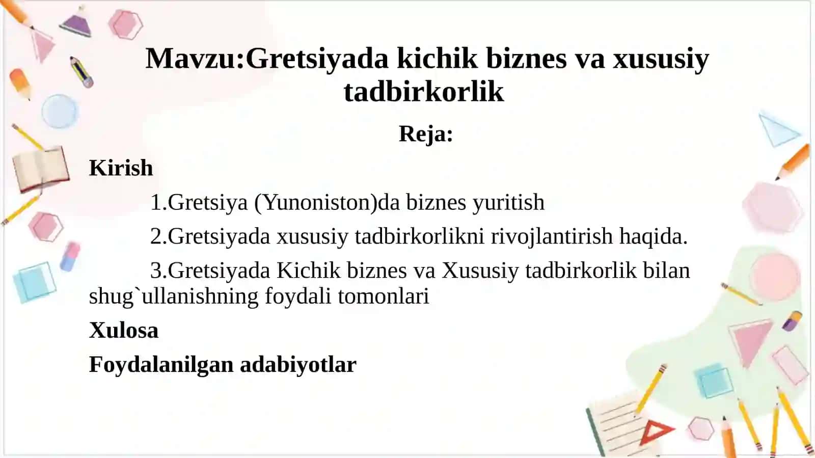 Gretsiyada kichik biznes va xususiy tadbirkorlik 2