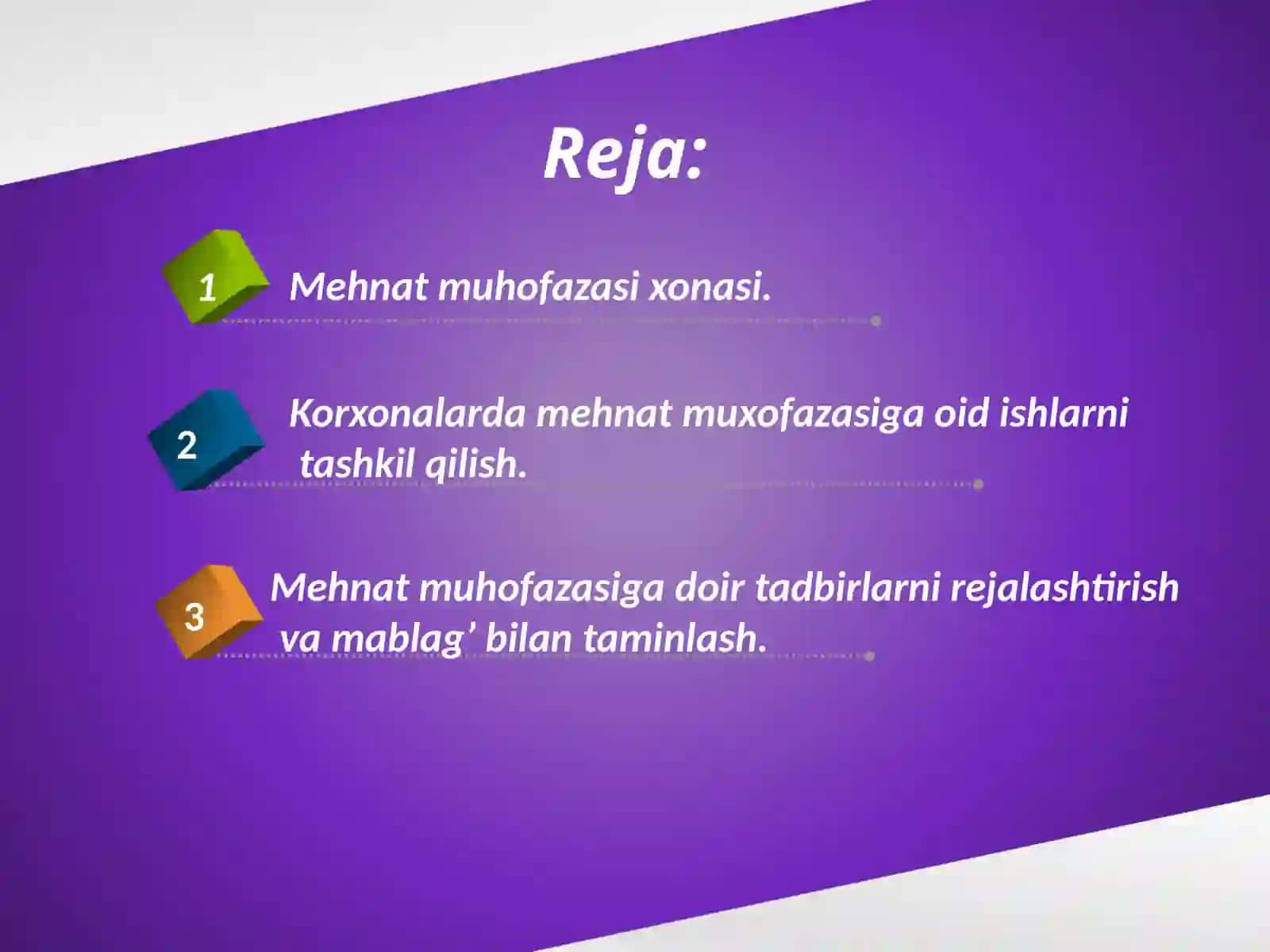 Mehmat muhofazasi: Sanoat korxonalarida mehnat muhofazasi ishlarini tashkil qilish 2