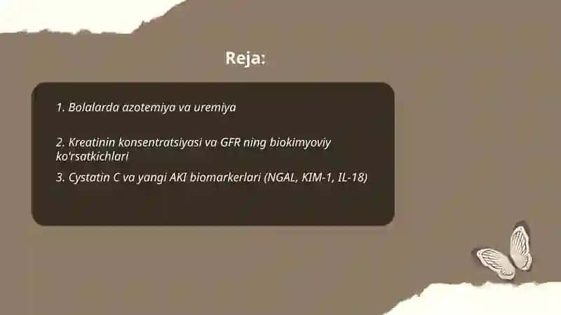 Bolalarda buyrak shikastlanishining biokimyoviy sindromlari 2