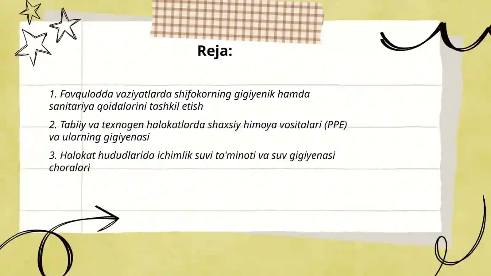 Halokatlarda shifokor ishining gigiyenik jihatlari 2