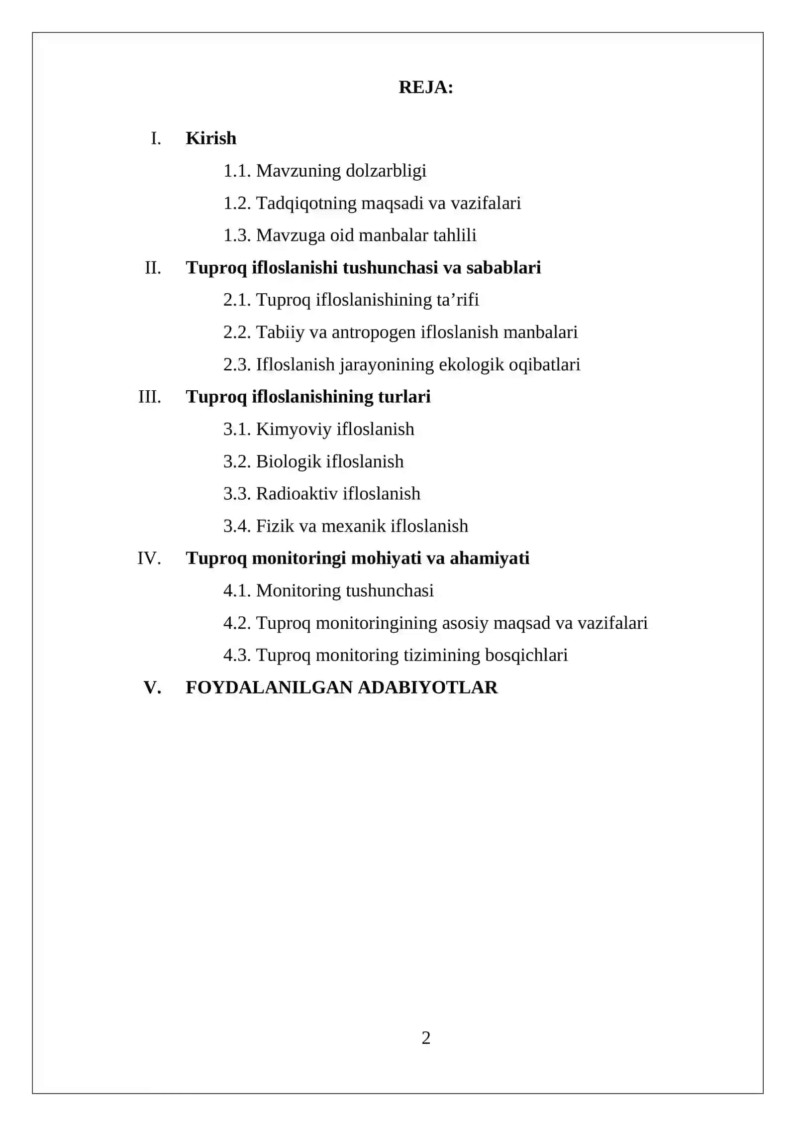 Tuproq ifloslanishini monitoring qilish 2