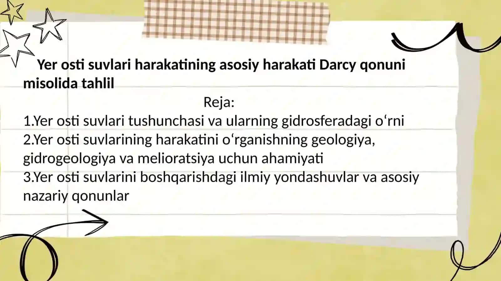 Yer osti suvlari tushunchasi va ularning gidrosferadagi o‘rni 2