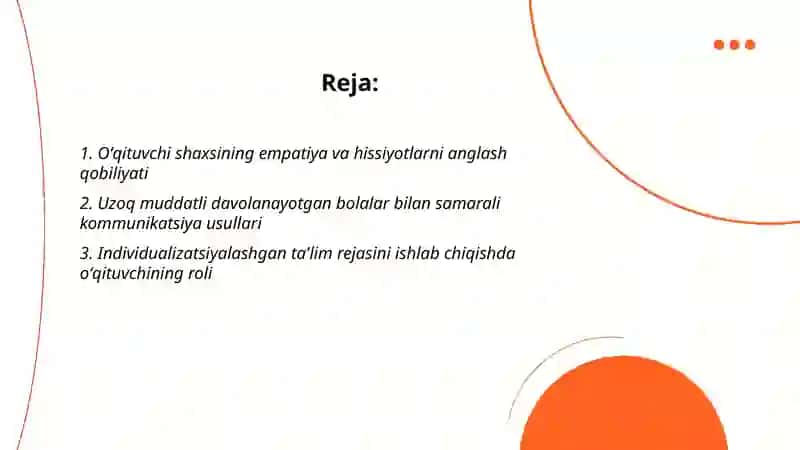 Uzoq muddatli davolanayotgan bolalarni psixologik pedagogik qoʻllab quvvatlashda oʻqituvchi shaxsi Dilorom Rahimova 2