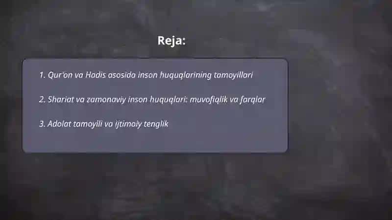 Islomda inson huquqlari va erkinliklari ta'minlashning o'ziga xos jihatlari 2