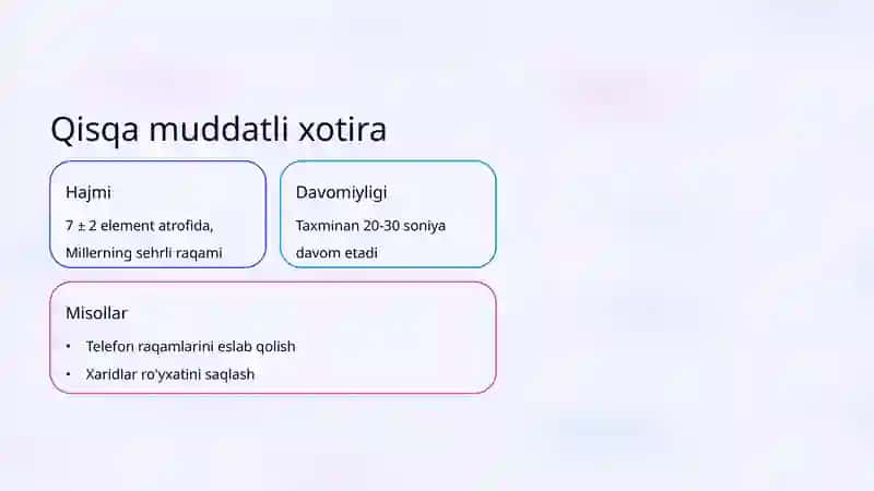 Qisqa muddatli va Operativ xotira 2