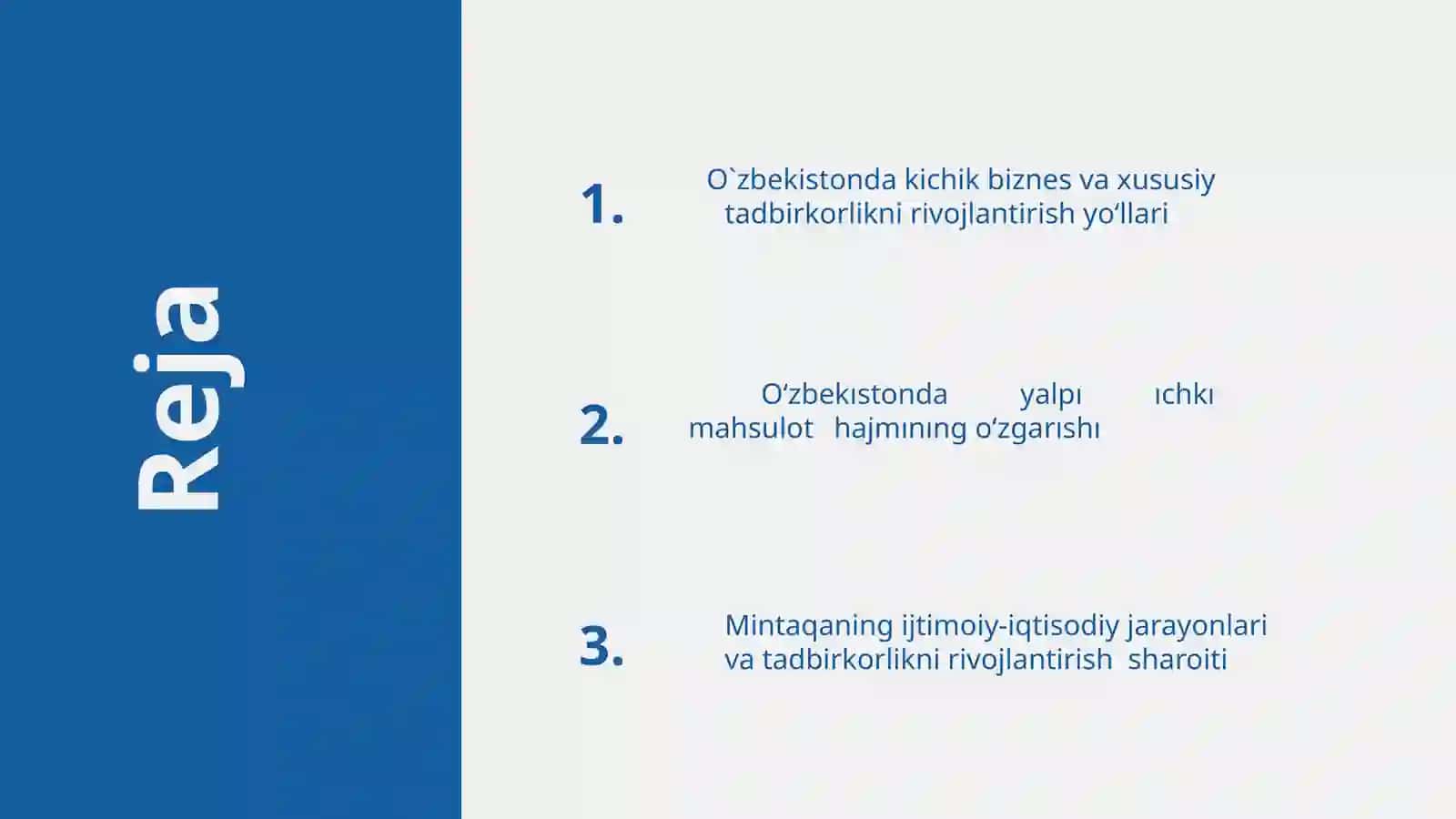 O‘ZBEKISTON RESPUBLIKASIDA KICHIK BIZNESNI RIVOJLANTIRISH YO‘LLARI 2