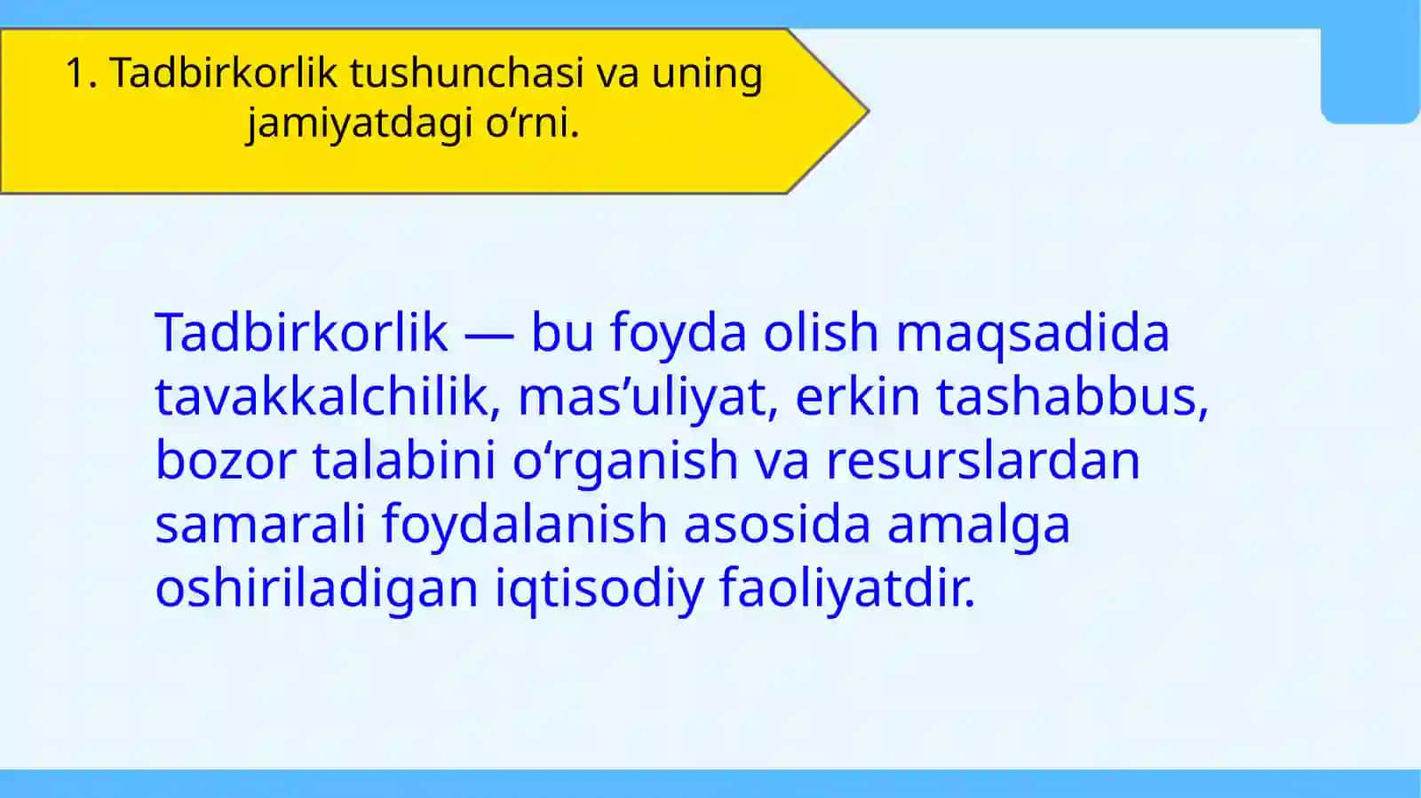 Tadbirkorlik va ma’naviyat hamda bugungi tadbirkorning ma’naviy fazilatlari va xislatlari 2