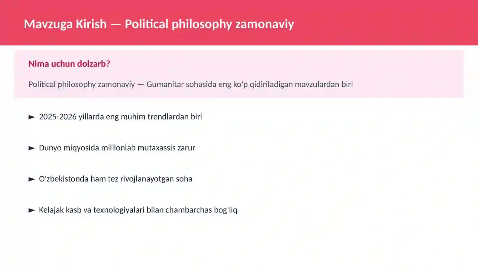 Political philosophy zamonaviy 2