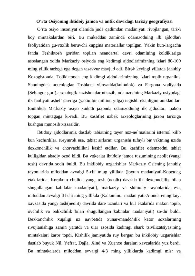 Oʻrta Osiyo tarixiy geografiyasi 2