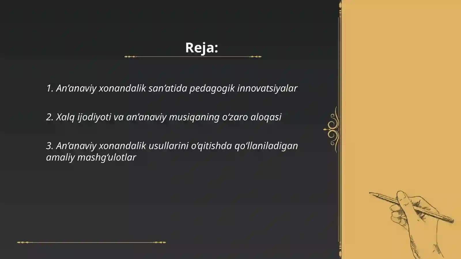 Vokal sanʼati anʼanaviy xonandalik yoʼnalishi 3-bosqich talabalarining pedagogik amaliyot hisobotlari 2