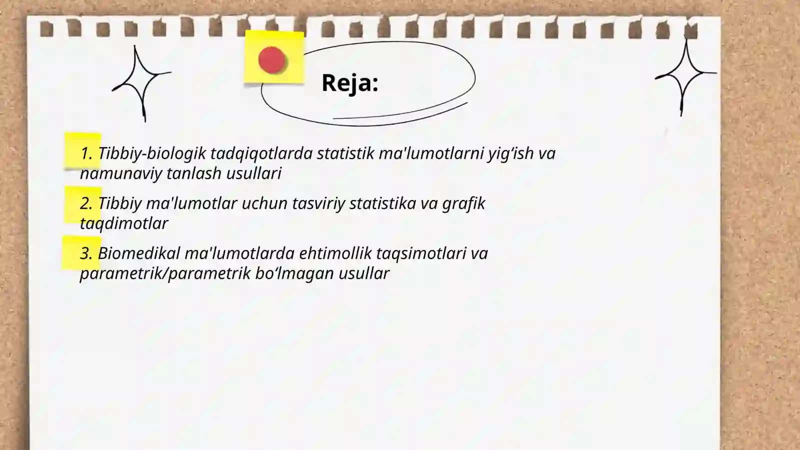 Tibbiy -biologik masalalarni yechishda matematik statistikadan foydalanish, korellatsiyon boglanishlar va regressiya tenglamasi 2