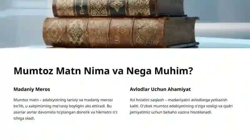 Mumtoz asarlar matni ustida ishlash 2