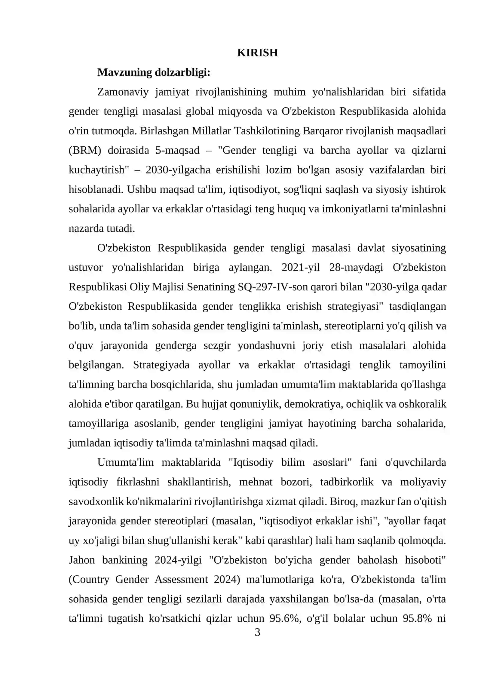 Iqtisodiy bilim asoslari o'qitishda gender tengligi masalasi 2