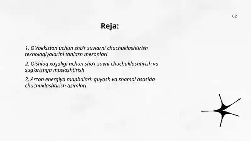 O'zbekiston sharoitida sho'r suvlarni chuchuklashtirish g'oyasini yaratish 2