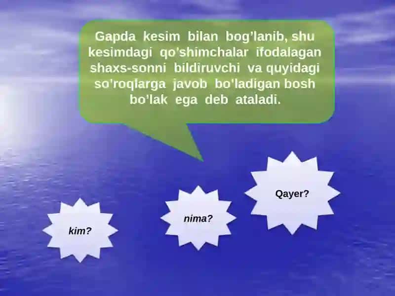EGA VA UNING IFODALANISHI 2