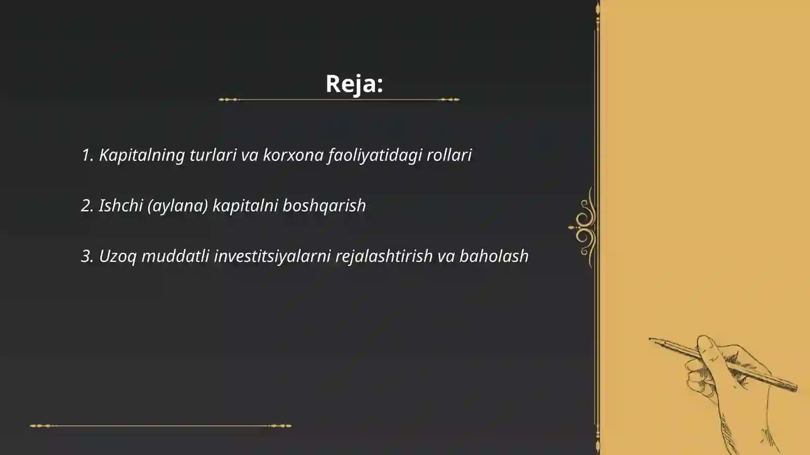 Korxonalarda kapitalni boshqarish 2