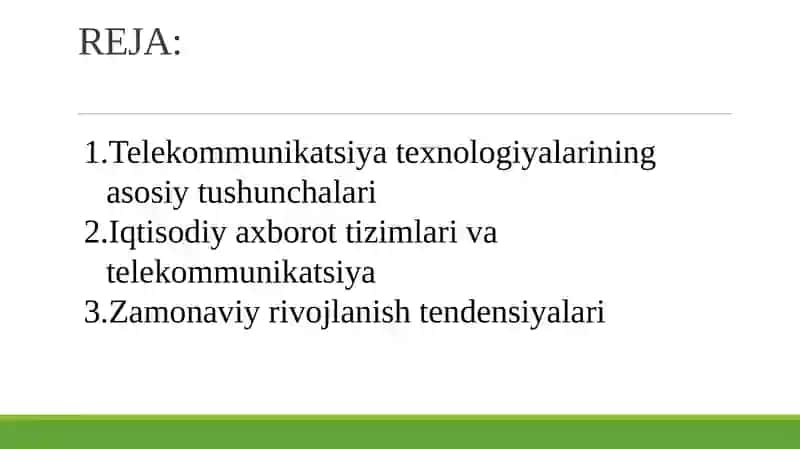 IQTISODIY AXBOROT TIZIMLARIDA TELEKOMMUNIKATSIYA TEXNOLOGIYALARI 2