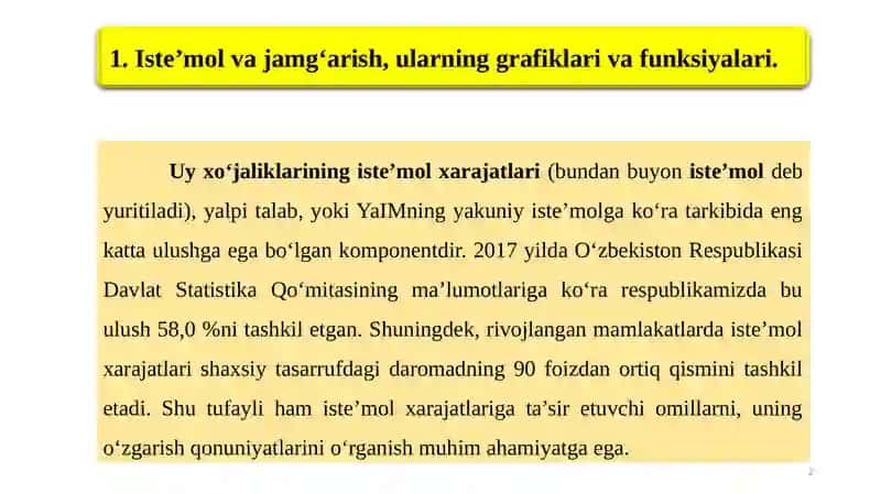 Uyxo‘jaliklarining iste’mol va jamg‘arish 2
