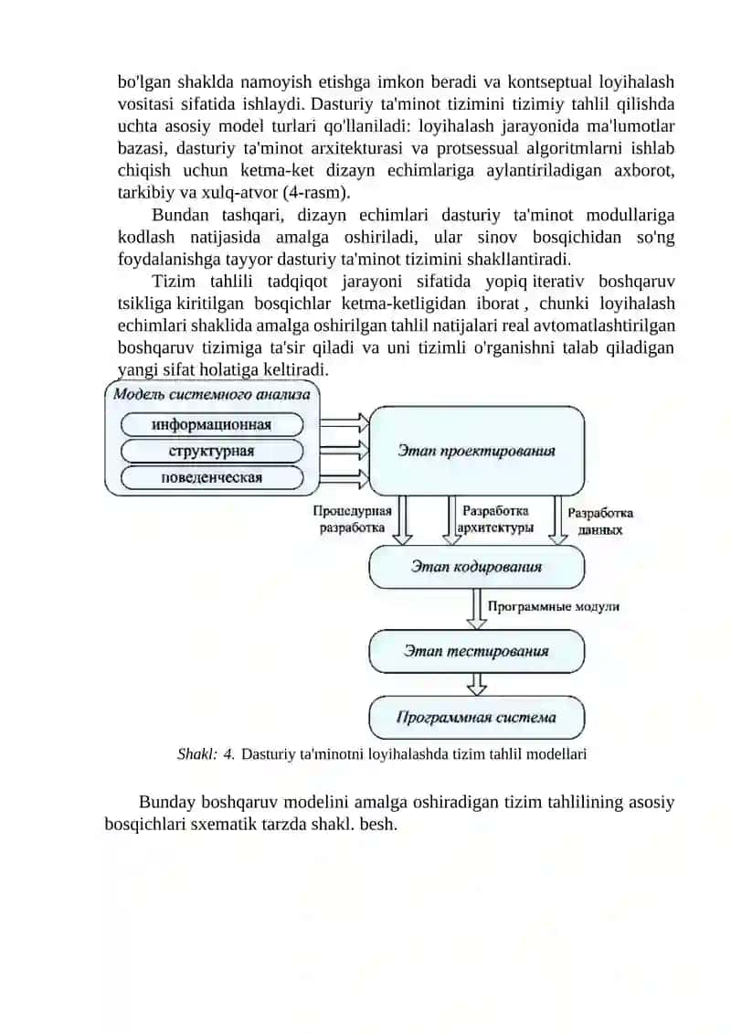 Dasturiy ta'minot tizimlarining tizim tahlili 2