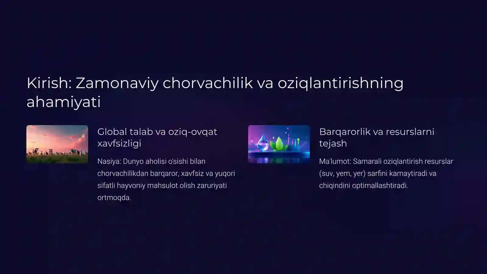 Chorvachilikda oziqlantirish texnologiyalari: samaradorlik va barqarorlik 2