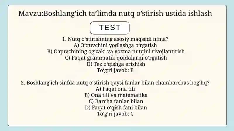 Nutq o’stirish fanidan tayyorlagan mustaqil taʼlimi 2