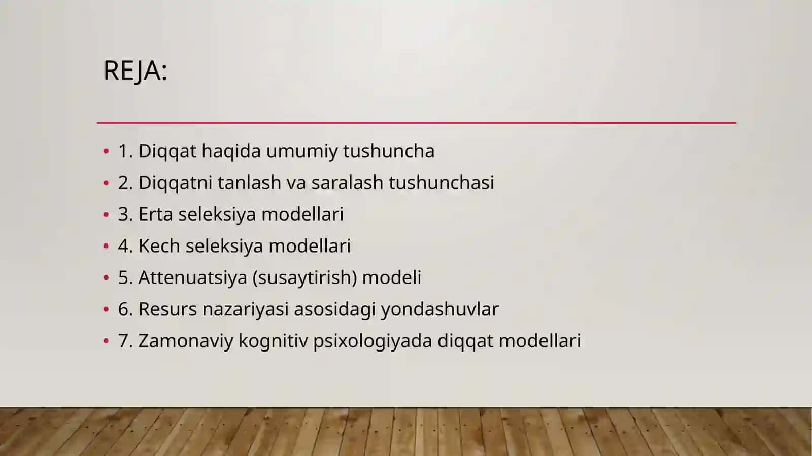 diqqatni tanlash  saralash modellari sifatida 2