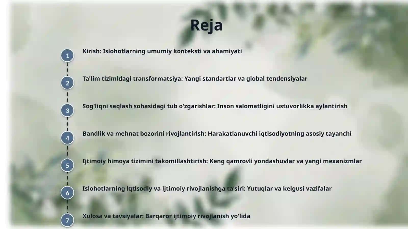 O‘zbekiston Respublikasida ijtimoiy sohasidagi islohotlar 2