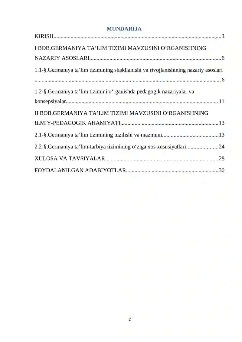 GERMANIYA DAVLATI TA’LIM TIZIMINING RIVOJLANISH TARIXI 2