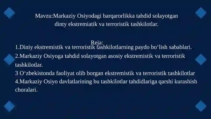 "Ekstrimizm va terrorizmga qarshi kurashishning ma'naviy ma'rifiy asoslari" 2