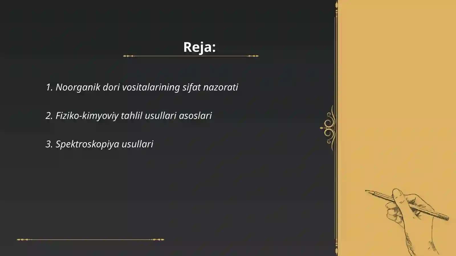 Noorganik dori vositalarining sifatini nazorat qilishdagi fiziko-kimyoviy tahlil usullari 2
