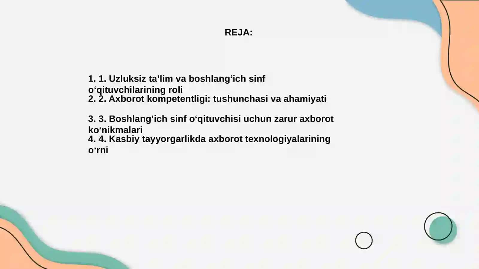 Uzluksiz ta'lim va boshlangʻich sinf oʻqituvchilarining axborot kompetentligi 2