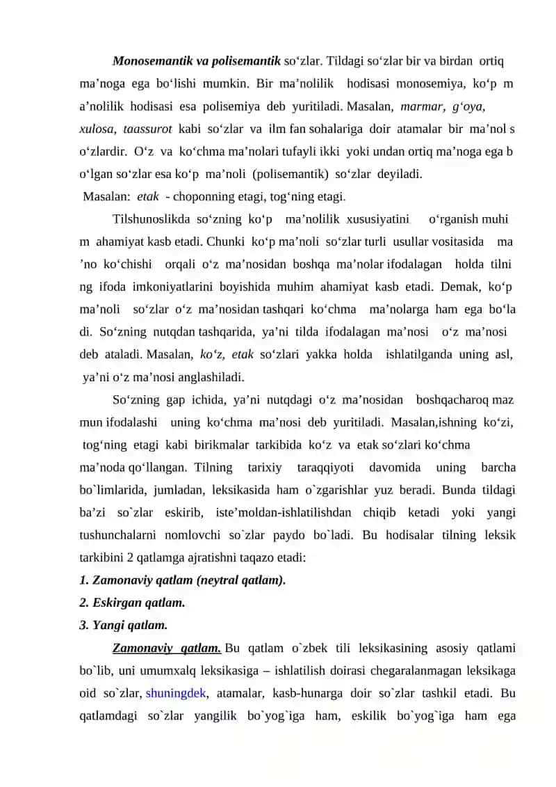 O‘ZBEK TILINING LEKSIK QATLAMLARI 2